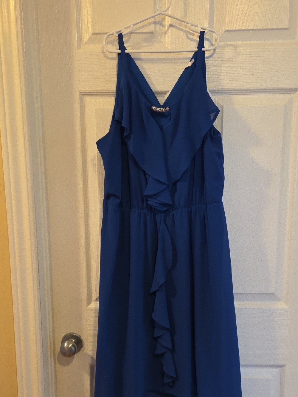 Ricki's Royal Blue Ruffle-Front Midi Dress
